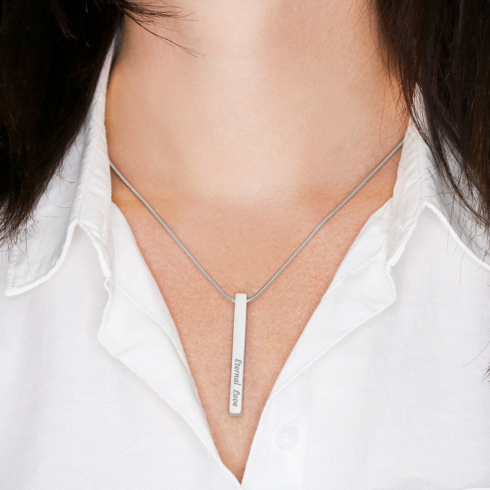💎 Personalisierte Stab-Halskette mit Gravur