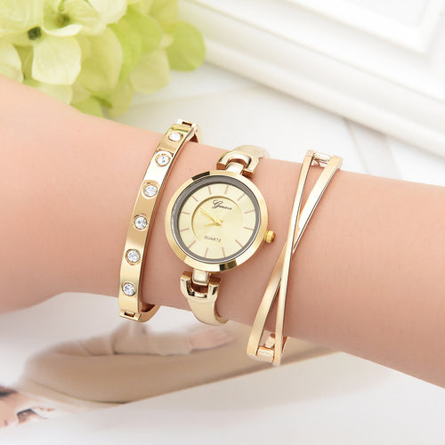 3-teiliges Armband- und Quarzuhr-Set für Frauen